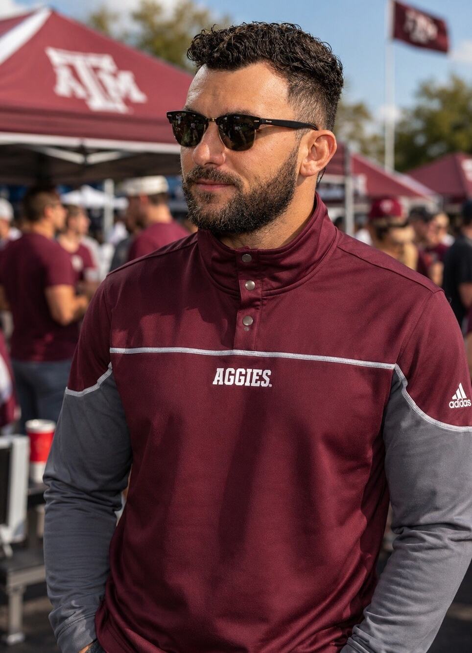 Texas A&M Aggies adidas AEROREADY Knit Quarter-Snap Jacket $80 XL Extra Large